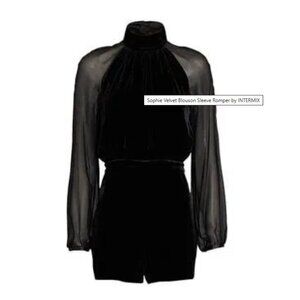 BRAND NEW WITH TAGS!  Intermix Sophie Velvet Blouson Sleeve Romper in Size 6!